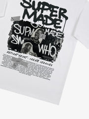 Streetwear Graffiti Character Collage Graphic T-Shirt 