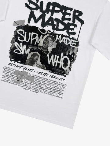 Streetwear Graffiti Character Collage Graphic T-Shirt 