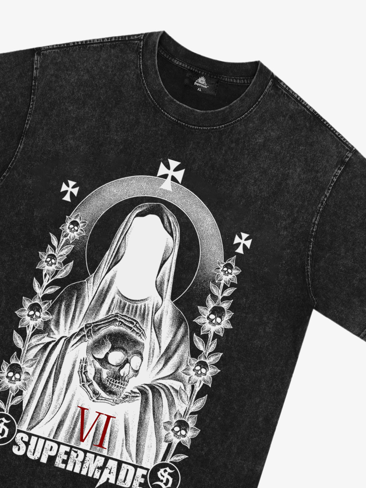Thesupermade Dark Gothic Headless Skull Death T-shirt 