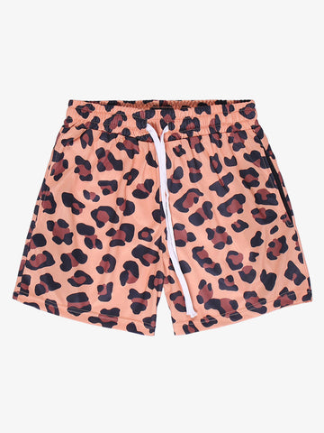 Short à cordon de serrage à motifs animaliers