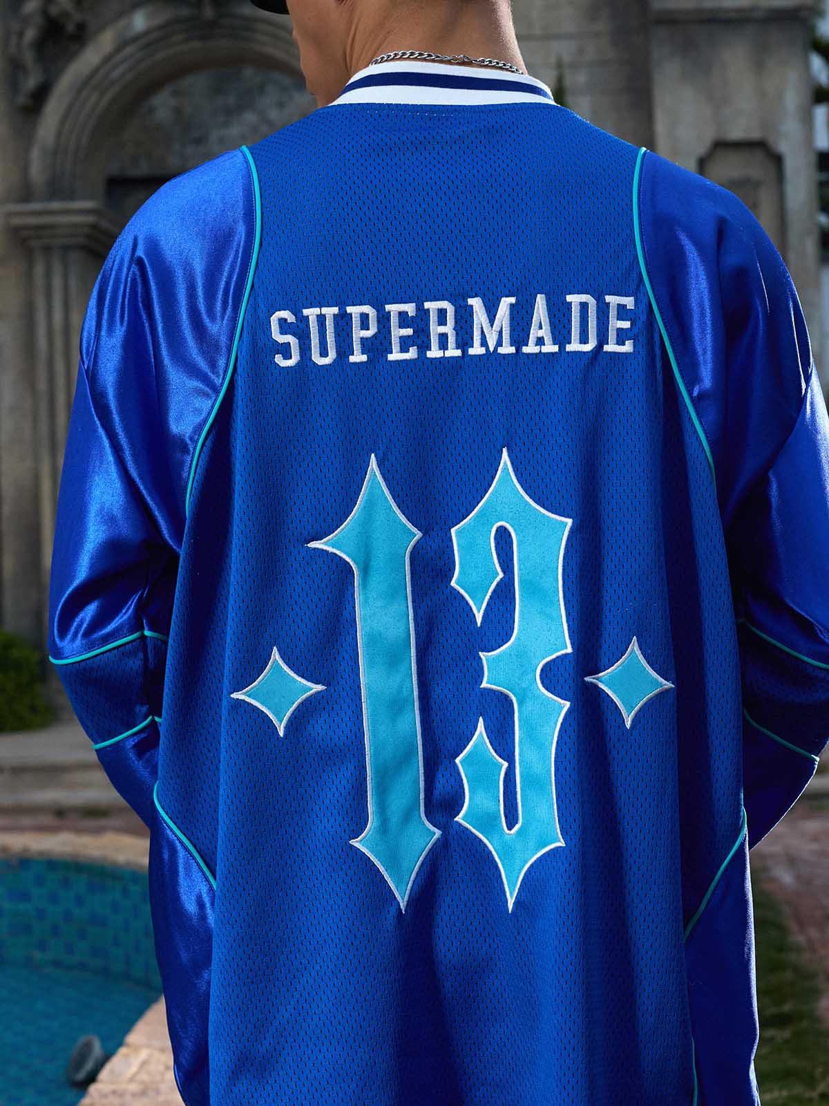 Supermade American Gothic Font Satin Mesh Jersey 