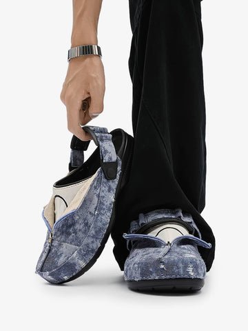 Faux Leather Slip-On Sandals
