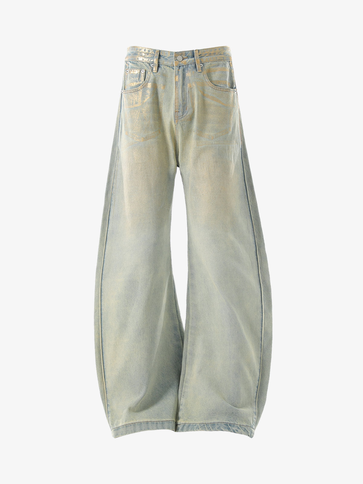 Wide-Leg Denim Trousers with Distressed Details for Everyday Style 