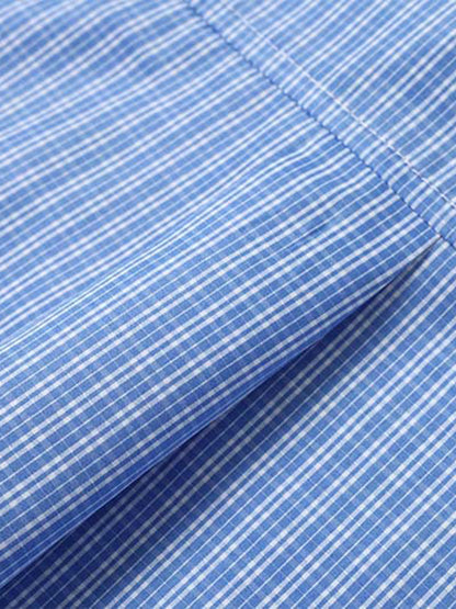 Plaid Short-Sleeve Shirt with Letter Print