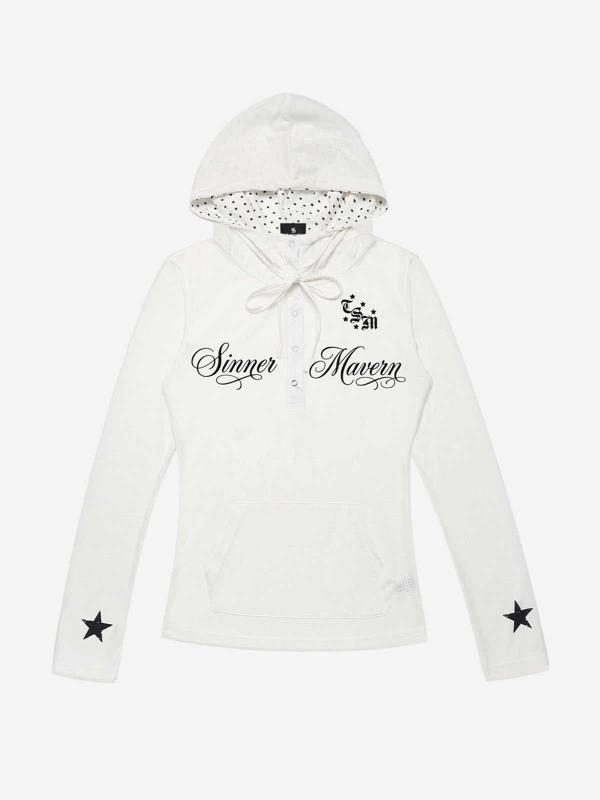 Star Graphic Hooded Long Sleeve Tee