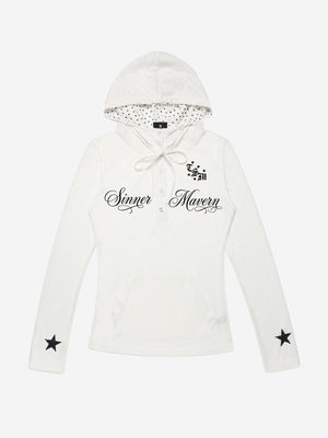 Star Graphic Hooded Long Sleeve Tee