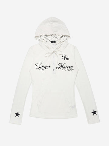 Star Graphic Hooded Long Sleeve Tee