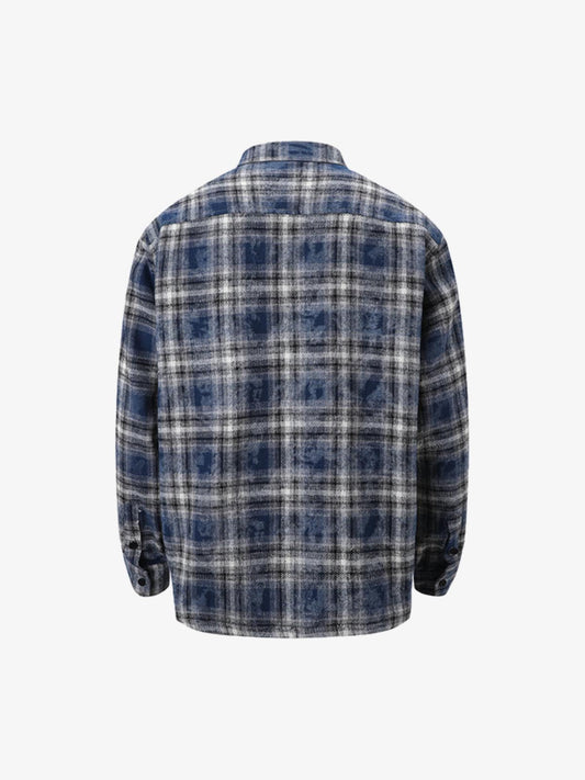 Stylish Plaid Shirt with Bold Typography for Men - Perfect for Casual and Creative Outfits 