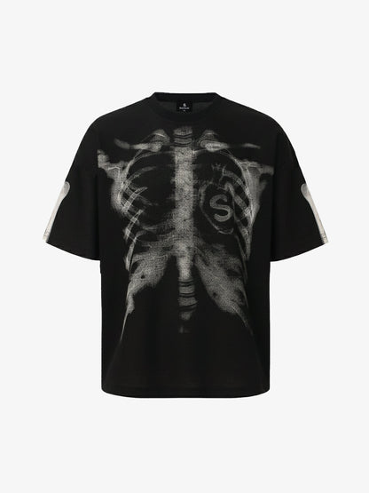 Skeleton Print Long Sleeve T-Shirt - Bold and Edgy Design for Men 