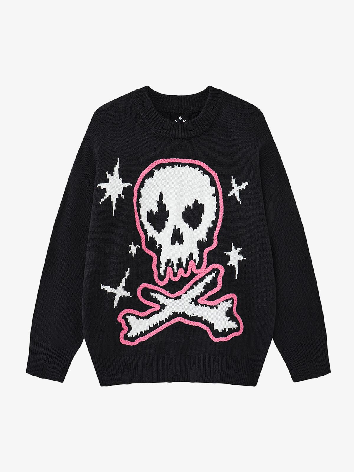 Skull Skeleton Graphic Knit Sweater