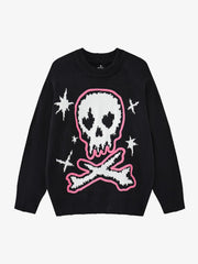 Skull Skeleton Graphic Knit Sweater