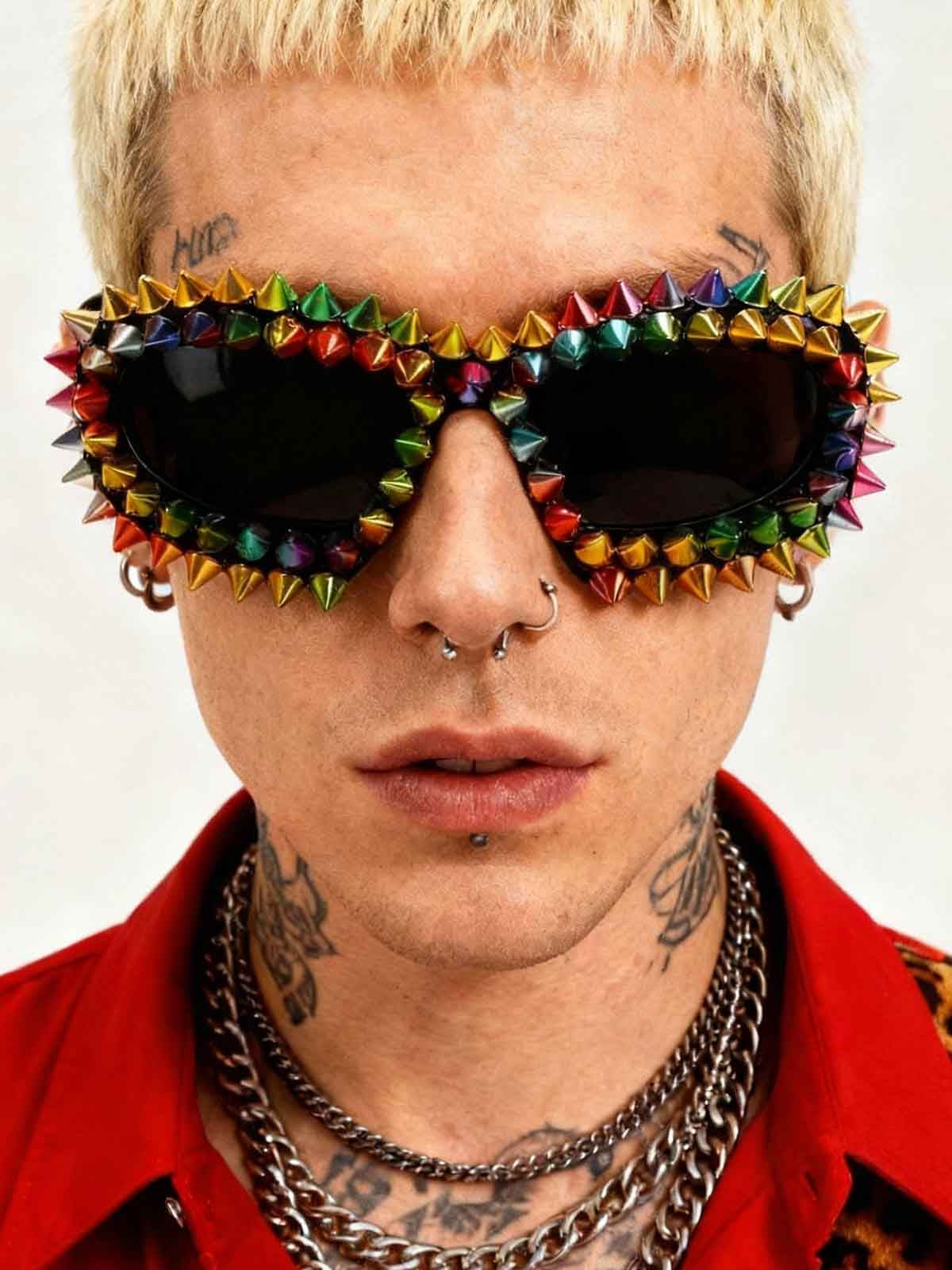 Edgy Spike-Embellished Sunglasses for Fashionistas 