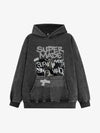 SupermadeTrendy Retro Graffiti Character Hooded Sweatshirt 