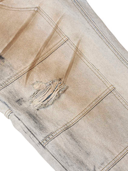Thesupermade Washed Mud-Dye Straight Jeans 
