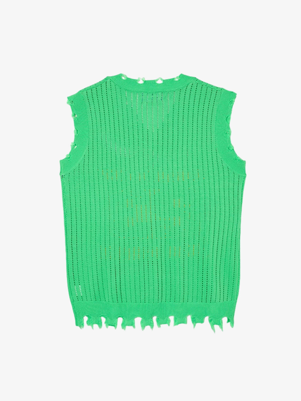 Tanktop mit Zahlengrafik und Used-Look-Mesh-Strick