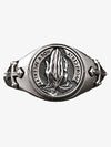 Antique Bronze Prayer Hands Cross Ring for Men Religious Symbol Statement Jewelry Fashion Accessory 