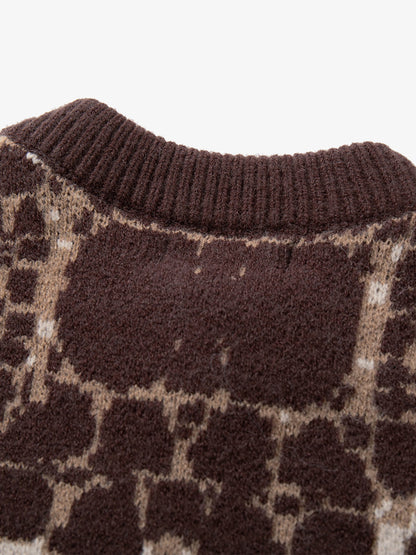 Skull Pattern Knit Sweater for Casual and Fashionable Looks 