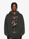 Oversized Snake Graphic Hoodie with Bold Print Design 