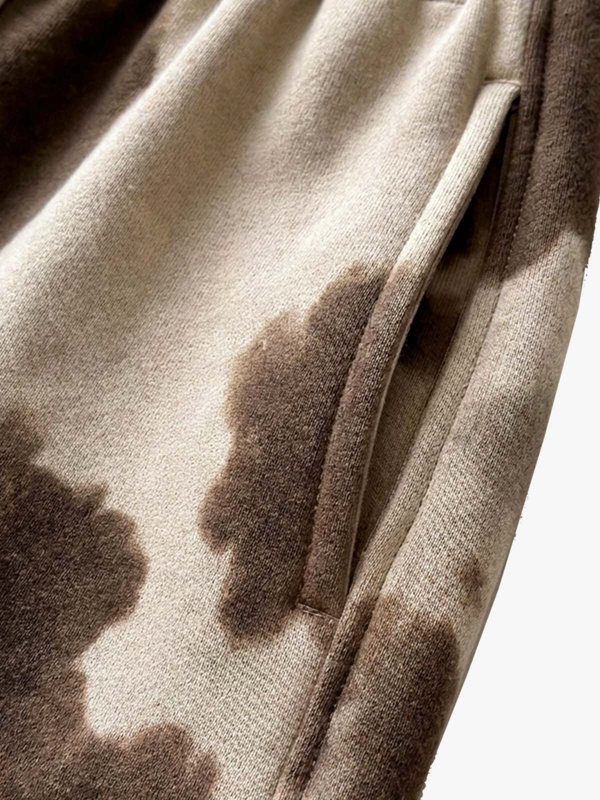Cow Print Embroidered Wide-Leg Sweatpants
