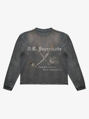 Salt Bones Graphic Distressed Long Sleeve Tee