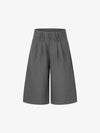 Double-Waist Pleated Cropped Trousers