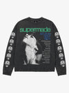 Skull Girl Graphic Washed Cropped Long Sleeve Tee