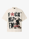 Cotton Oversized Graphic T-Shirt with Dog Print and Bold Text Design 