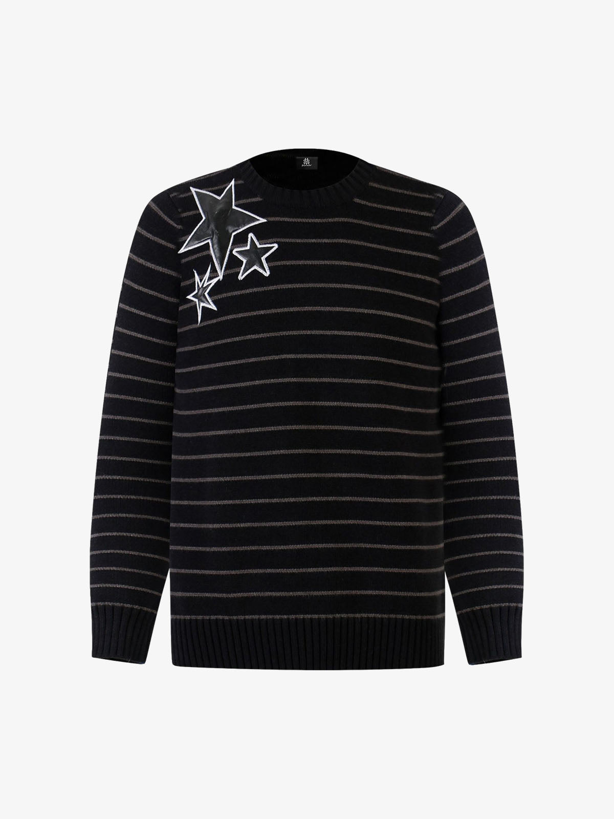 Striped Star-Embellished Sweater for Casual Elegance 
