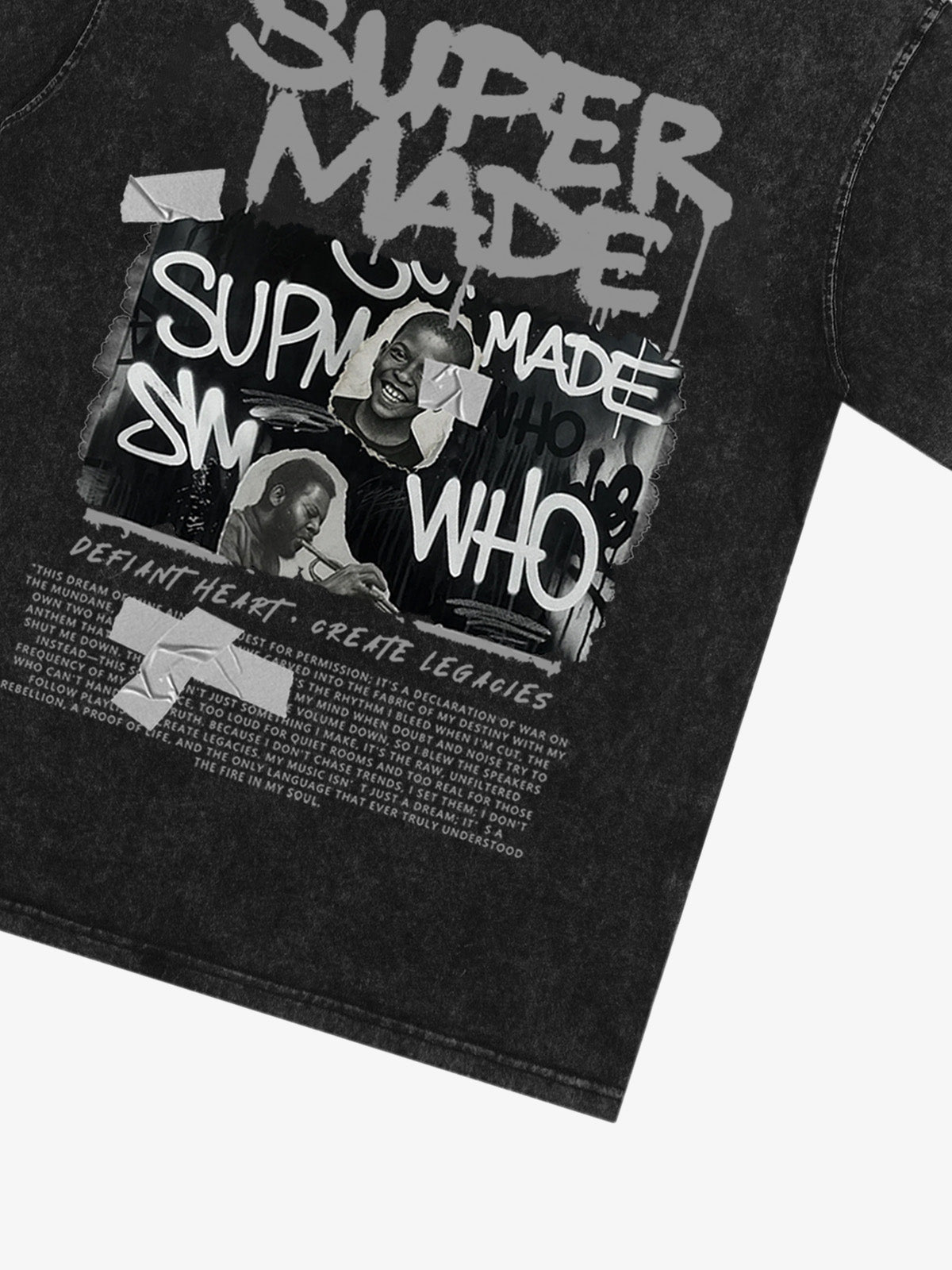 Streetwear Graffiti Character Collage Graphic T-Shirt 