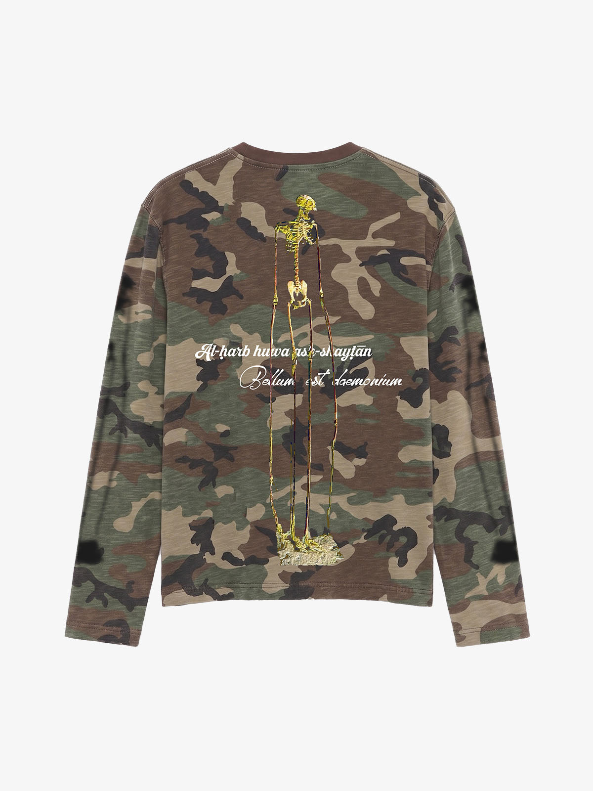 Skull Graphic Camo Long Sleeve Tee
