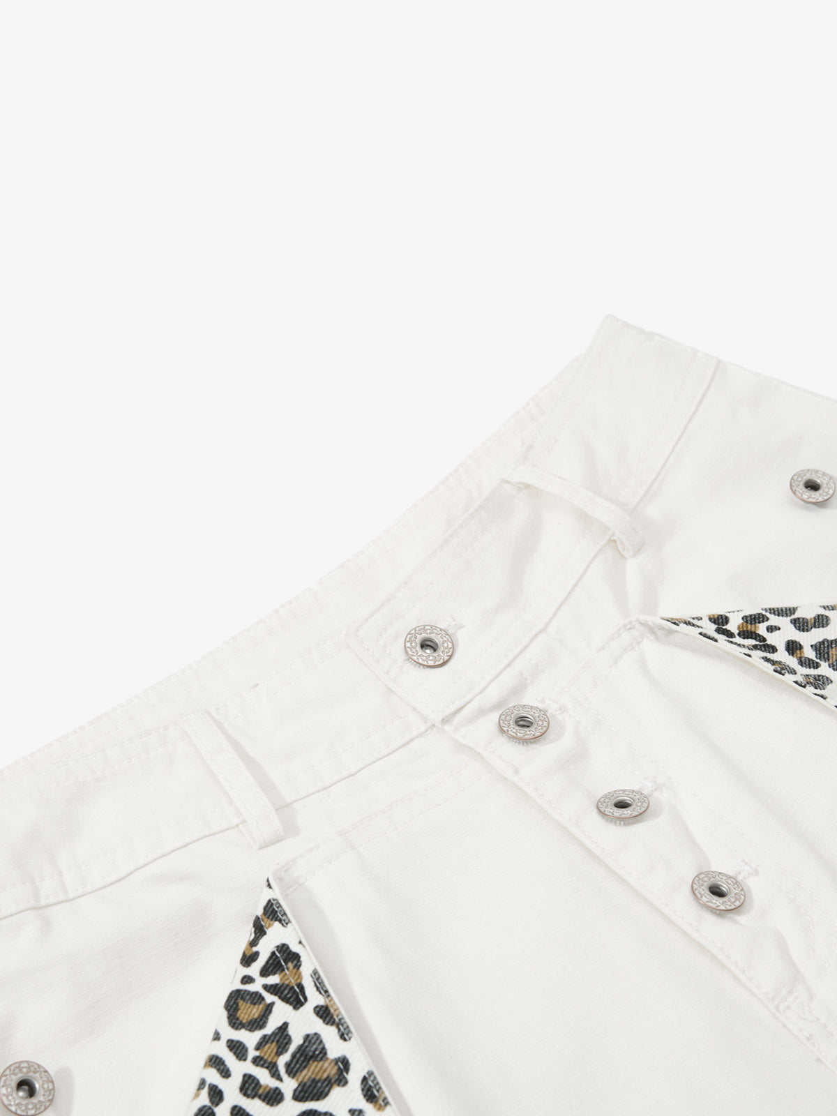 Vintage Patchwork Leopard Pocket Wide Leg Cargo Pants