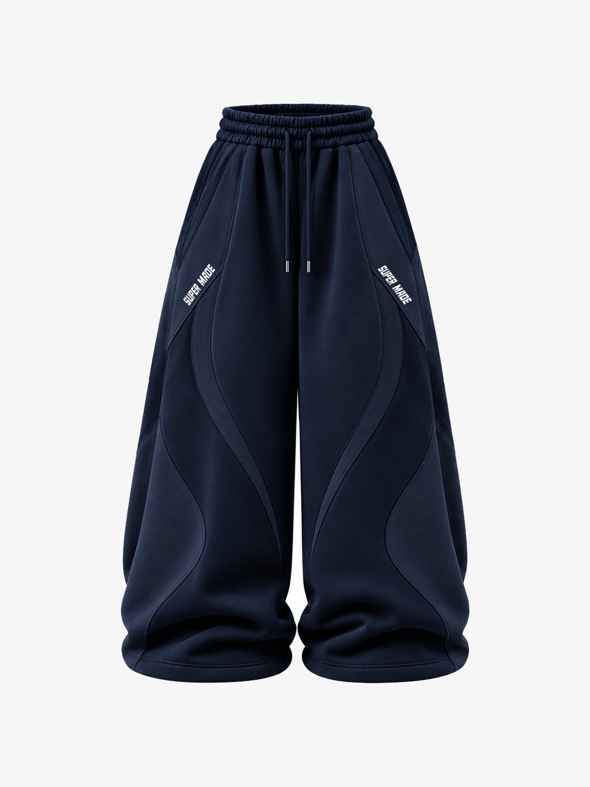 Curved Graphic Print Wide-Leg Sweatpants