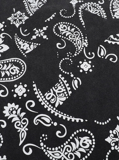 Rock Flame Mountain Cashew Flower Print T-shirt 
