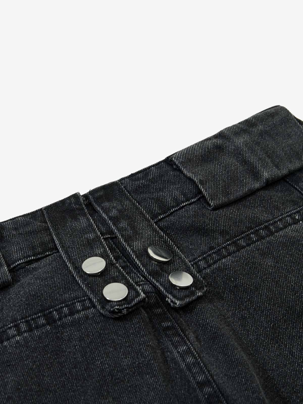 Punk Rivet Multi-Zip Metal Baggy Jeans 
