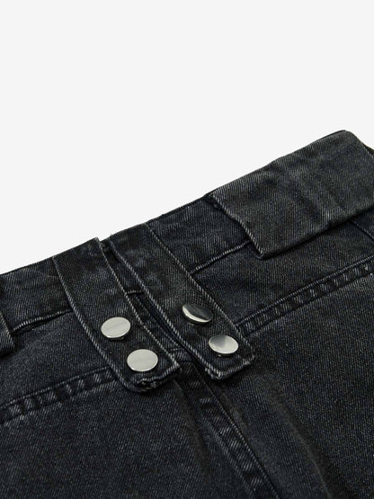 Punk Rivet Multi-Zip Metal Baggy Jeans 