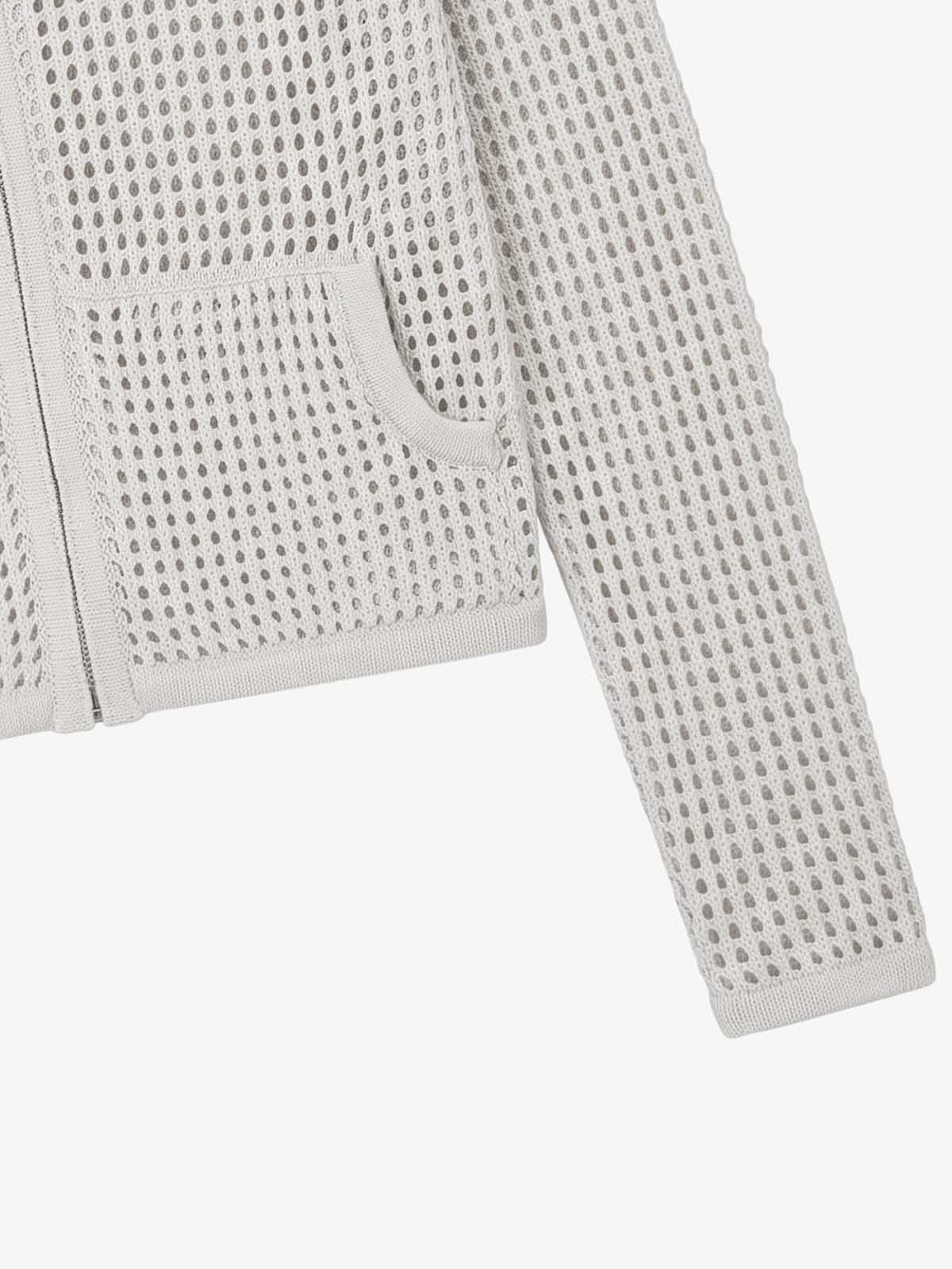 Graphic Mesh Knit Slim Jacket