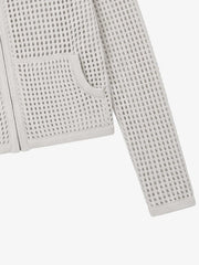 Graphic Mesh Knit Slim Jacket