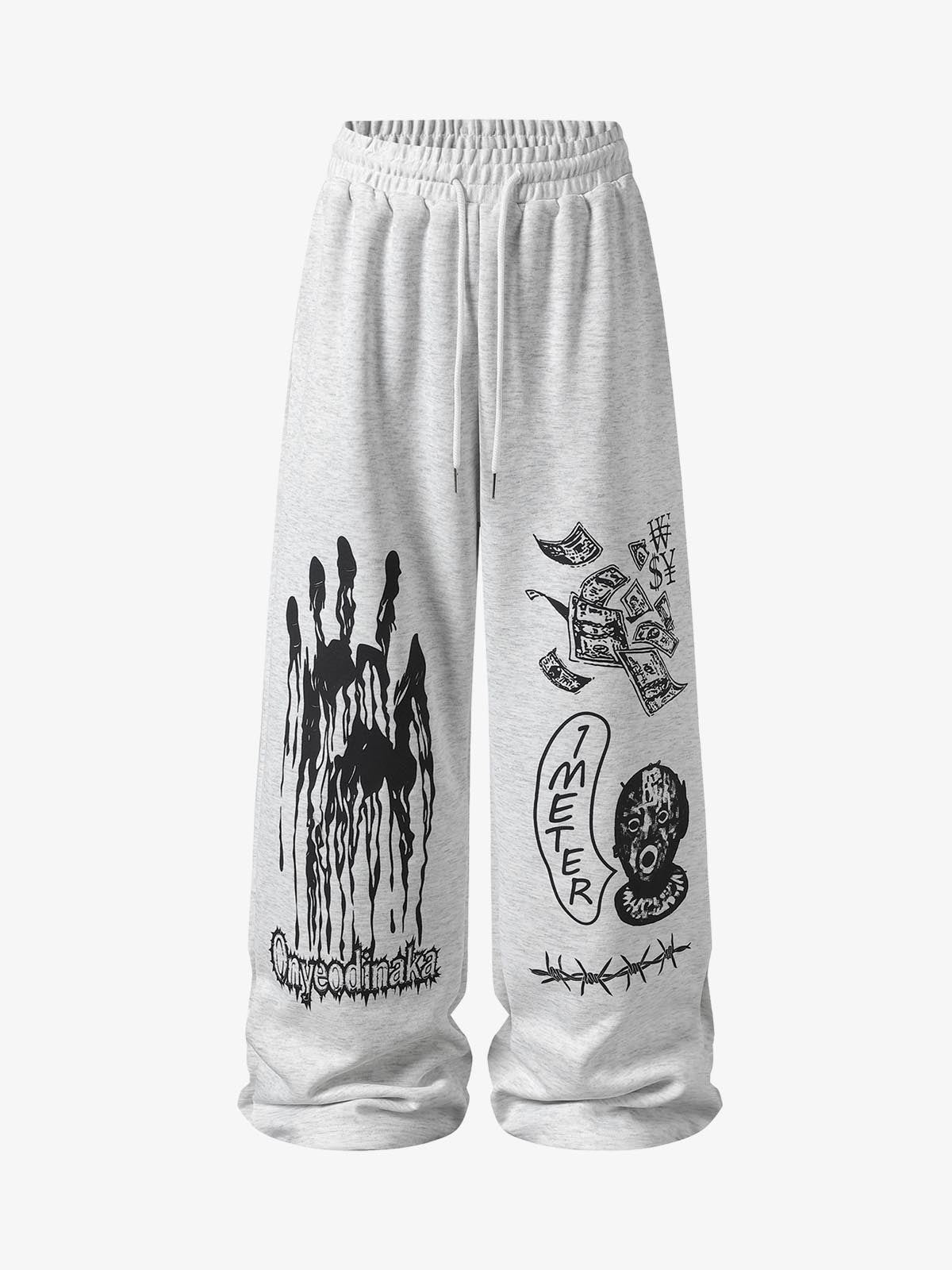 Dark Graphic Print Sweatpants 