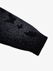 Street Dark Phantom Butterfly Stand-Collar Knit Cardigan Sweater 