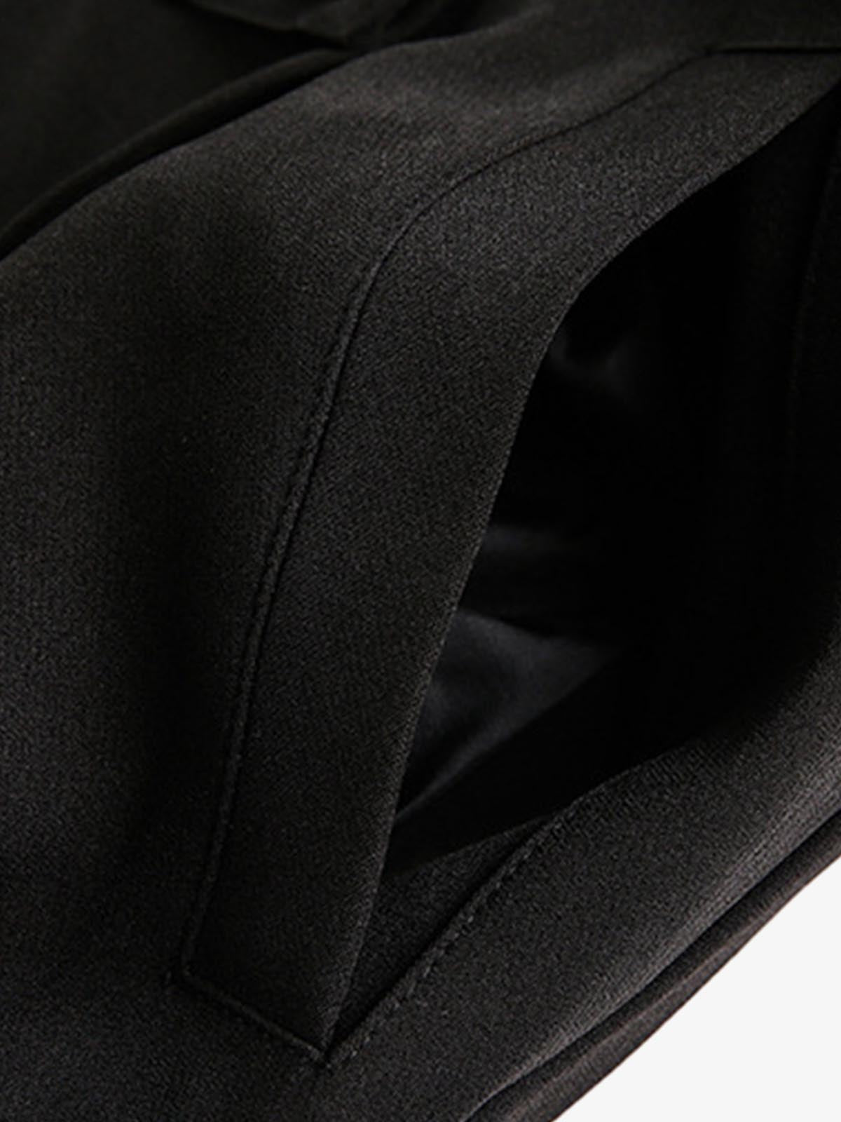 Structured Lapel Zip Front Pocket Jacket