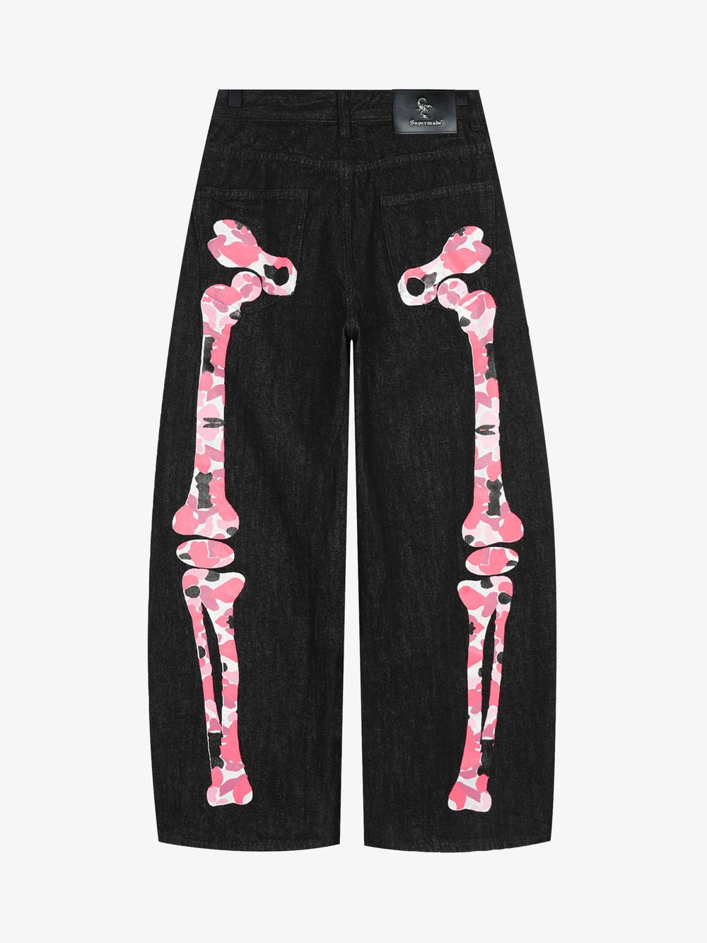 Camo Skeleton Print Baggy Jeans