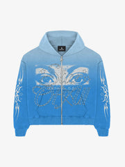 American Retro 3D Printed Zip-Up Sweatshirt