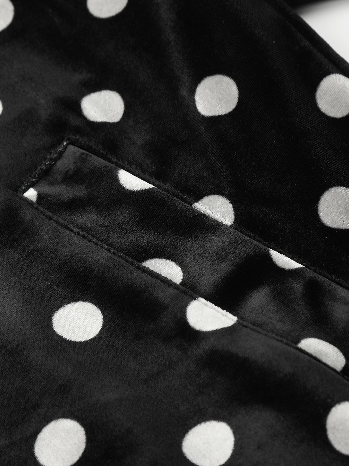 Polka Dot Stand Collar Zip Jacket