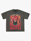Double-Neck Washed Distressed Tee