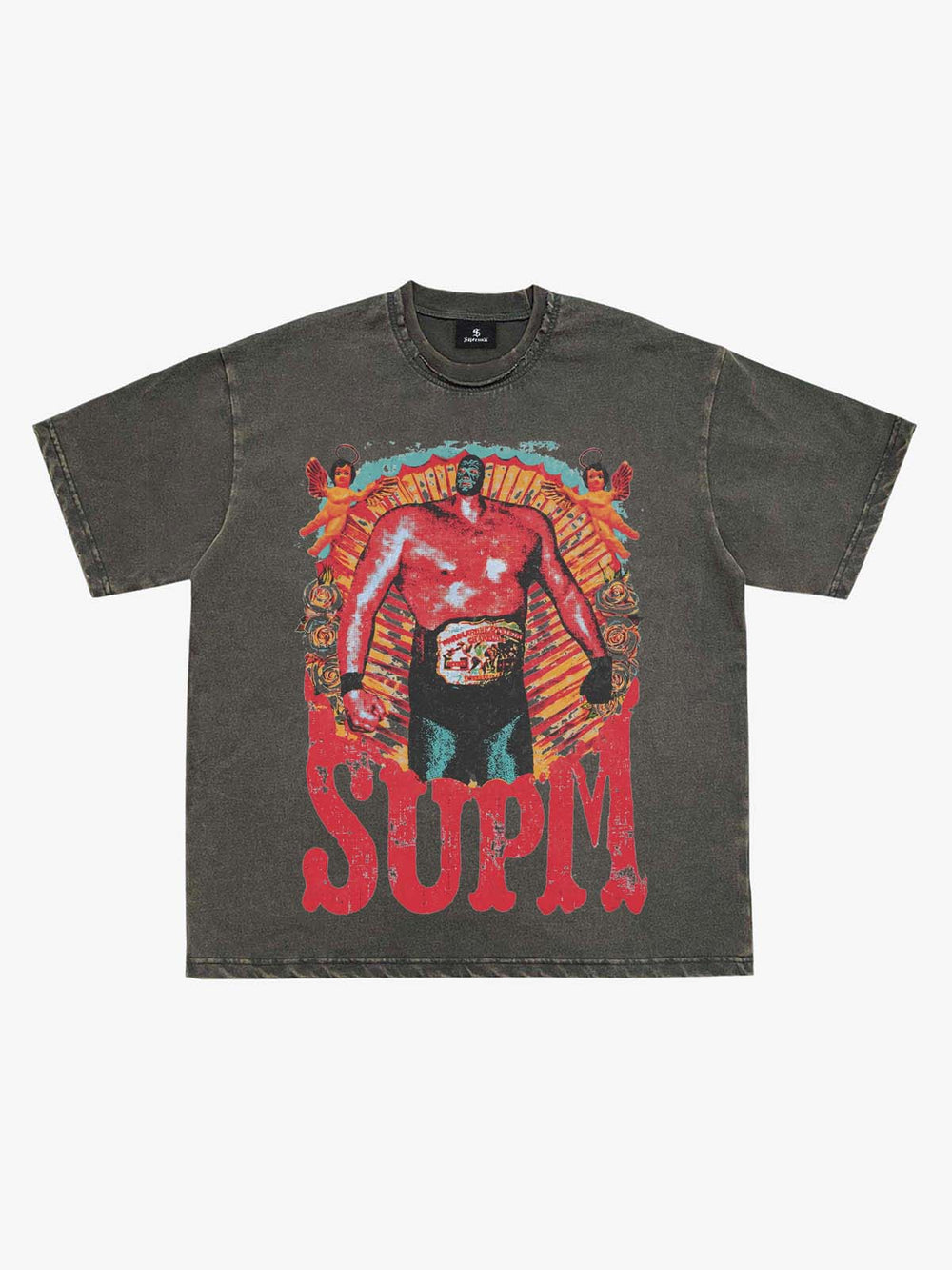 Double-Neck Washed Distressed Tee