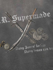 Salt Bones Graphic Distressed Long Sleeve Tee