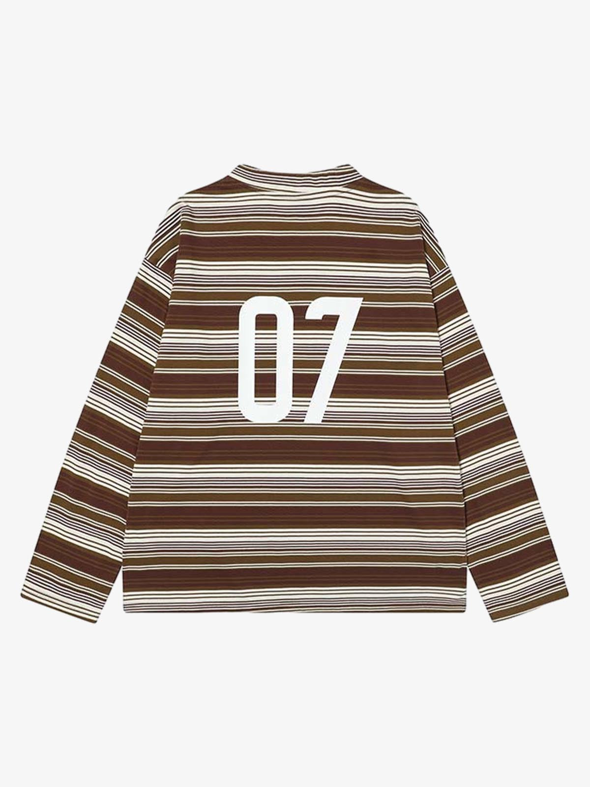 Striped V-Neck Long Sleeve Top for Casual and Sporty Looks 