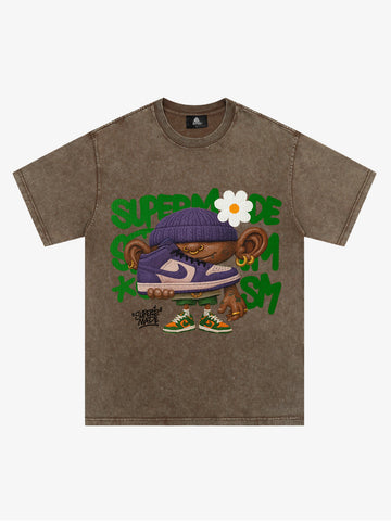 Street Cartoon Sneaker Graffiti Sneaker T-shirt 