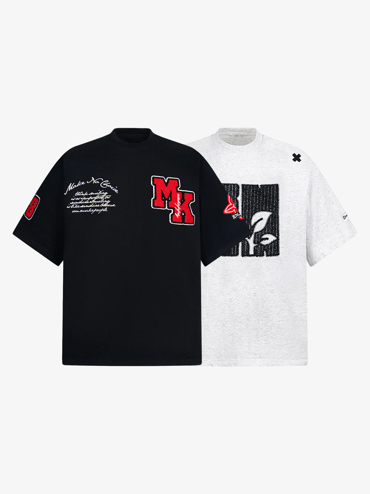Embroidered Oversized T-Shirt Set 