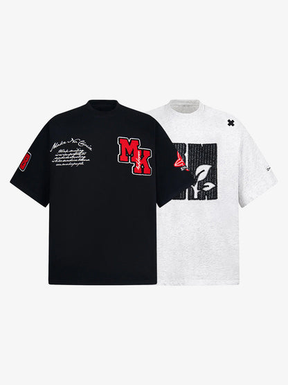Embroidered Oversized T-Shirt Set 